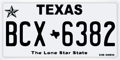 TX license plate BCX6382