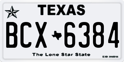 TX license plate BCX6384