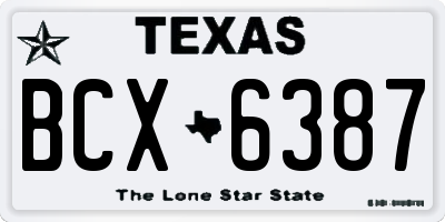 TX license plate BCX6387