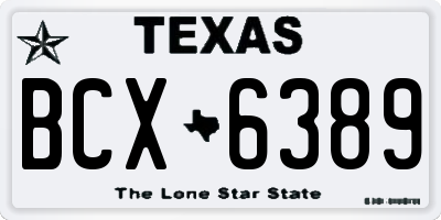 TX license plate BCX6389