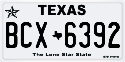 TX license plate BCX6392