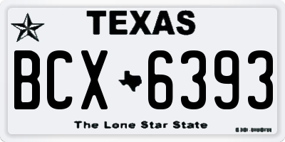 TX license plate BCX6393