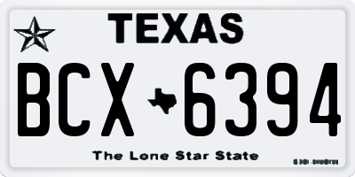 TX license plate BCX6394