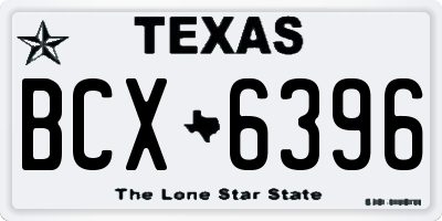 TX license plate BCX6396