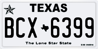 TX license plate BCX6399