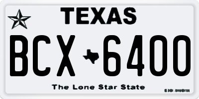 TX license plate BCX6400