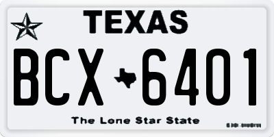 TX license plate BCX6401