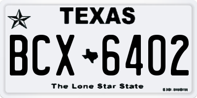 TX license plate BCX6402