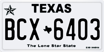 TX license plate BCX6403
