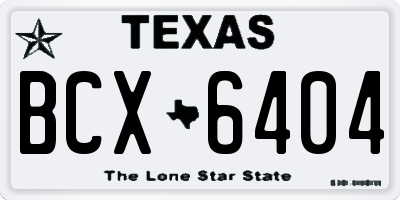 TX license plate BCX6404