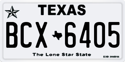 TX license plate BCX6405