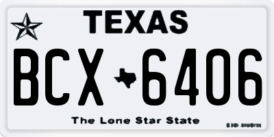 TX license plate BCX6406