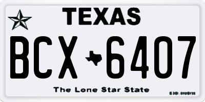 TX license plate BCX6407