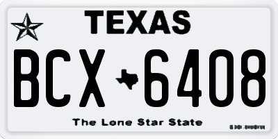 TX license plate BCX6408