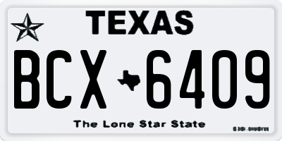 TX license plate BCX6409