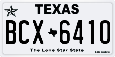 TX license plate BCX6410