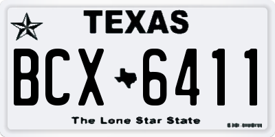 TX license plate BCX6411