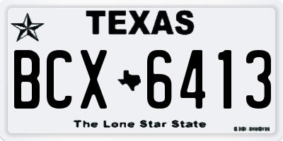 TX license plate BCX6413