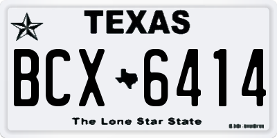 TX license plate BCX6414