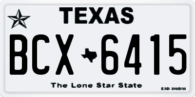 TX license plate BCX6415
