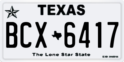 TX license plate BCX6417