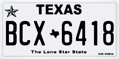 TX license plate BCX6418
