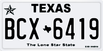 TX license plate BCX6419