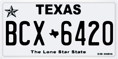 TX license plate BCX6420