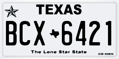 TX license plate BCX6421