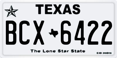TX license plate BCX6422