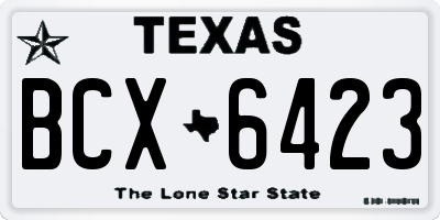 TX license plate BCX6423
