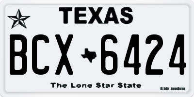TX license plate BCX6424