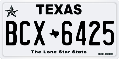 TX license plate BCX6425
