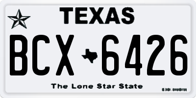 TX license plate BCX6426