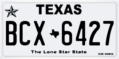 TX license plate BCX6427