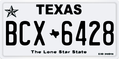 TX license plate BCX6428