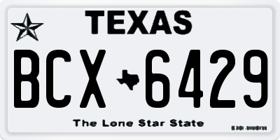 TX license plate BCX6429