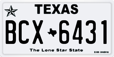 TX license plate BCX6431