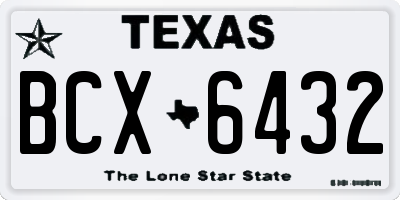 TX license plate BCX6432