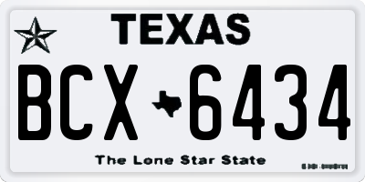 TX license plate BCX6434