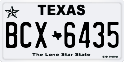 TX license plate BCX6435