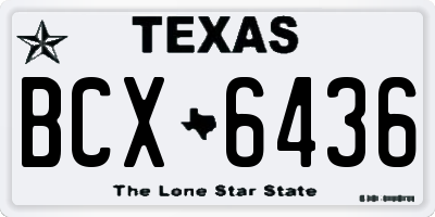 TX license plate BCX6436
