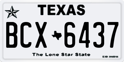 TX license plate BCX6437