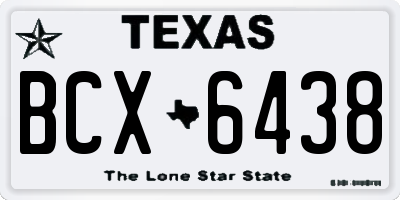 TX license plate BCX6438