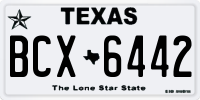 TX license plate BCX6442