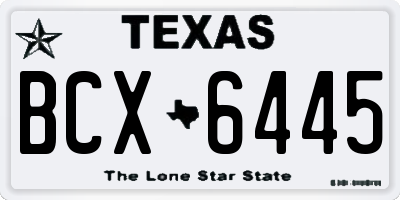 TX license plate BCX6445