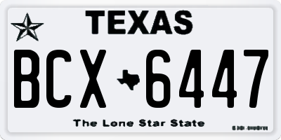TX license plate BCX6447