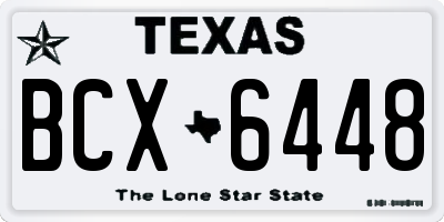 TX license plate BCX6448