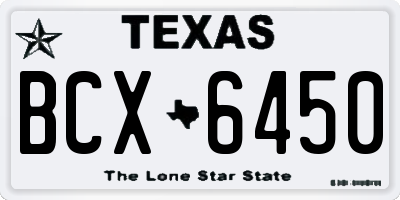 TX license plate BCX6450