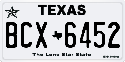 TX license plate BCX6452